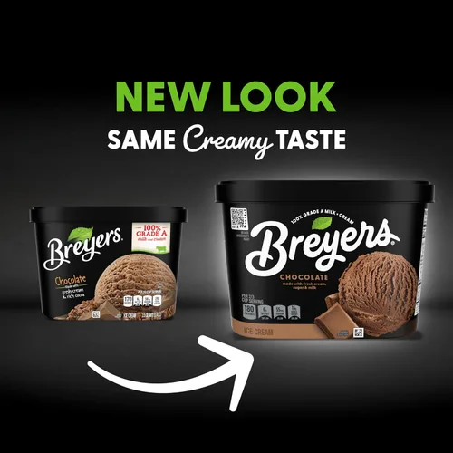 Vista 6 de Breyers Classics Helado para un delicioso postre congelado helado de chocolate hecho con leche y crema 100% grado A, 48 onzas