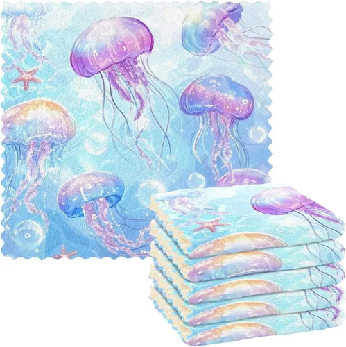 Vista 18 de Autumn Poppy Flowers06 - Juego de 6 paños de limpieza de microfibra para autos, máquina súper absorbente