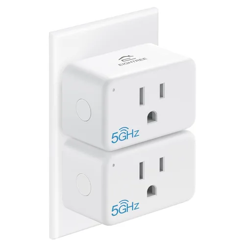 Vista 10 de EIGHTREE Mini Enchufe Inteligente 𝟓𝐆𝐇𝐳 Wi-Fi Compatible 𝟏𝟓𝐀, Enchufes Inteligentes que Funcionan con Alexa y Google Home y SmartThings, Monitor
