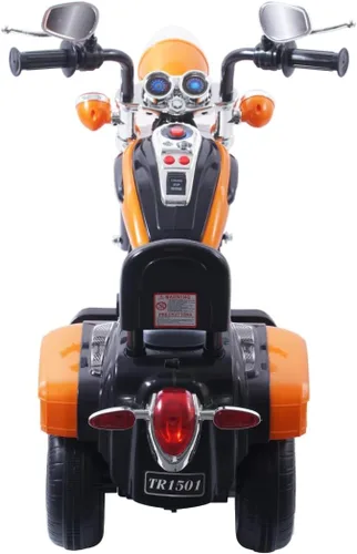 Vista 5 de Freddo Juguetes para niños pequeños de 6 V, funciona con pilas, estilo picador eléctrico, triciclo, para niños de 3 a 6 años, color naranja