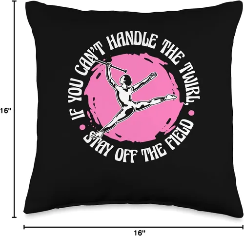 Vista 4 de Baton Twirler & Majorette Twirl Dancer Apparel Can'T Handle Stay Off The Field, almohada giratoria de Baton, 16 x 16 pulgadas, multicolor