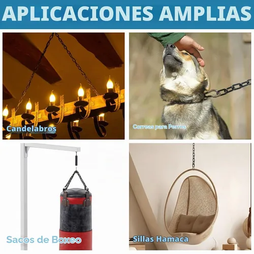 Vista 6 de AKOLAFE Cadena de eslabones negros de 19.7 pies de largo, cadena resistente de 1/4 pulgadas, cadena decorativa a granel para plantas colgantes, kit