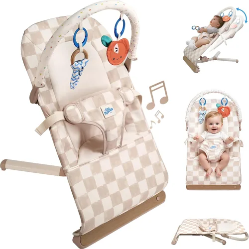 Vista 9 de Tiny Marvels Gorila plegable portátil para bebés con ergonomía y música, 0-12M