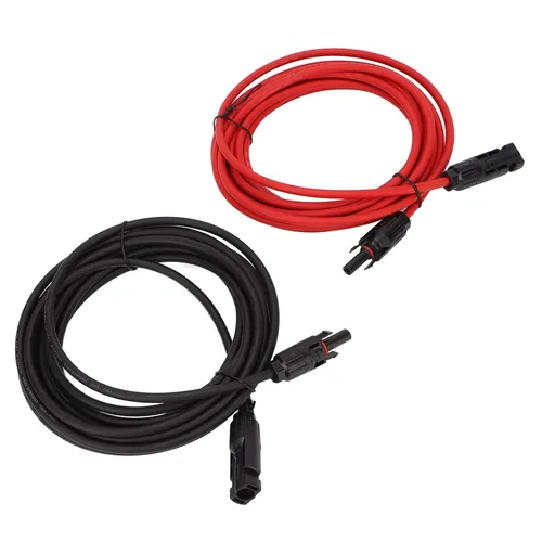 Vista 8 de Cable adaptador solar, 1 par de cable de panel solar de 12 AWG con conector adaptador solar, cable de extensión solar, cable fotovoltaico resistente
