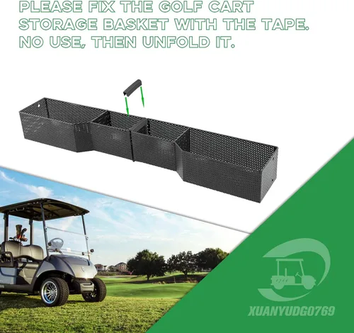 Vista 2 de XUANYUDG0769 Golf Cart Front Inner Basket Mesh Storage Tray Organizer Extended Additional Storage for Golf Carts
