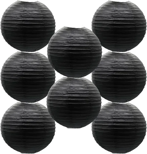 Vista 27 de Linternas de papel doradas chinas, japonesas, colgantes, redondas, para decoración de fiesta de Año Nuevo y Año Nuevo Lunar (12 unidades)