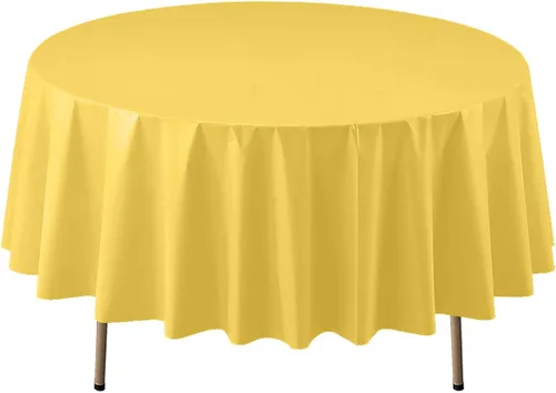 Vista 17 de Party Essentials Mantel redondo de plástico desechable de 84 pulgadas, 3 unidades, color negro