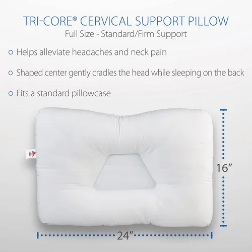 Vista 4 de Core Products Almohada de apoyo cervical Tri-Core y combo de núcleo de viaje, firme estándar, tamaño completo