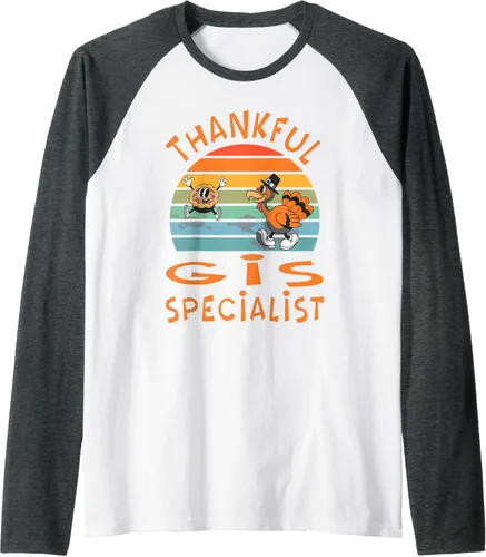 Vista 13 de GIS Specialist Job Funny Thanksgiving Raglan Baseball Tee