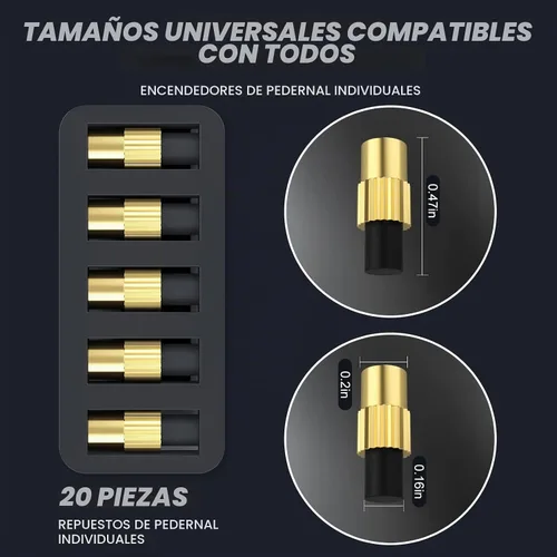 Vista 2 de Paquete de 2 sopletes de pedernal individual con 20 pedernales de repuesto, encendedor de chispas resistente para soldadura, corte