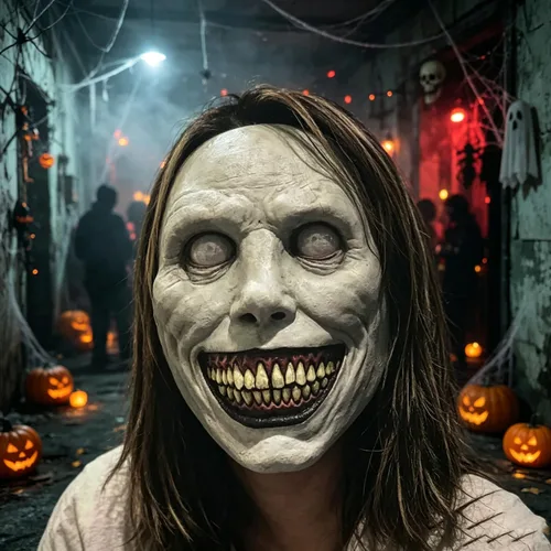 Vista 5 de Máscara de Halloween aterradora, máscara de terror de látex