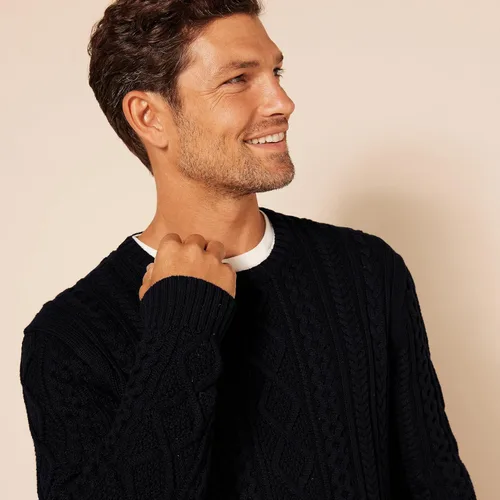 Vista 4 de Suéter de manga larga para hombre Tienda Essentials, 100% algodón, cuello redondo