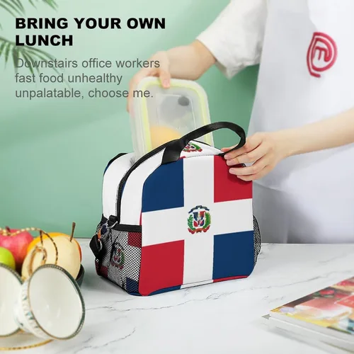 Vista 8 de Bolsas de almuerzo térmicas aisladas para hombres y mujeres con correa para el hombro, paquete de comida, lonchera de picnic, oficina, viajes, moda