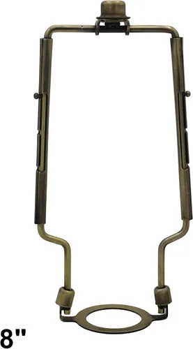 Vista 3 de Creative Hobbies Arpa de lámpara ajustable de 8 pulgadas, 9 pulgadas, 10 pulgadas, incluye base regular y base Uno y remate (latón antiguo)