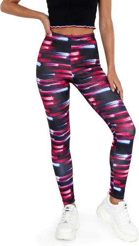 Vista 38 de sissycos - Leggings para mujer de los años 80 con estampado neón salpicado artístico, suaves como la seda y elásticas Splash abstracto