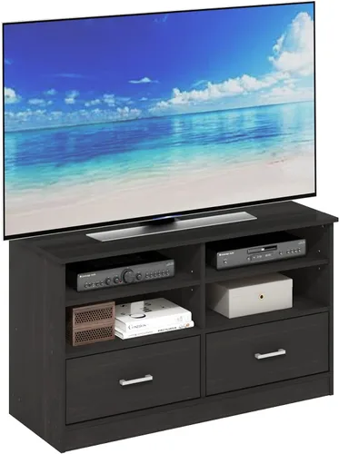 Vista 11 de Furinno Clásico Moderno Soporte de TV para Sala de Estar, Centro de Entretenimiento con Estantes Abiertos, para Televisores de hasta 60 Pulgadas