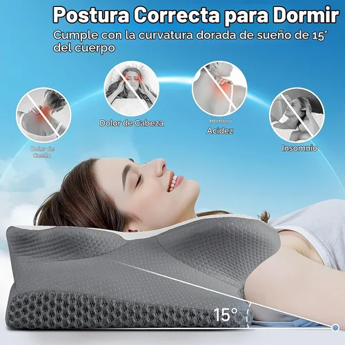 Vista 3 de CushZone Almohada cervical para el cuello, almohadas de espuma viscoelástica para dormir, almohada de hombro para personas que duermen de lado