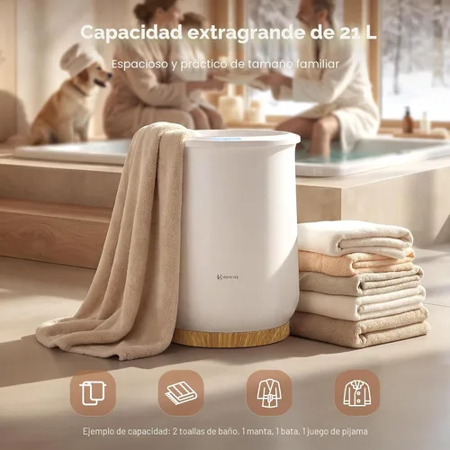 Vista 4 de Keenray - Calentador de toalla de estilo cubo mejorado, calentador de toallas grande con 3 modos de calefacción, tiempo de calentamiento ajustable