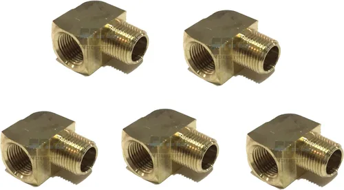 Vista 3 de Latón 90 grados calle codo 3/8 "macho NPT X 3/8" hembra NPT combustible/aire/agua/aceite/gas WOG (cantidad 01)