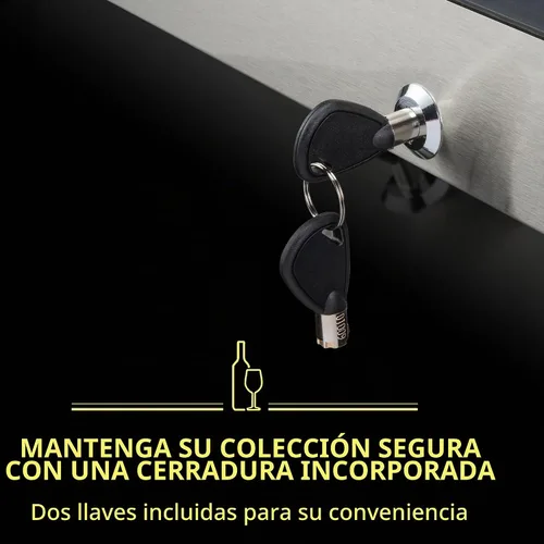 Vista 7 de SCHMÉCKÉ Refrigerador de vino con compresor de 28 botellas con cierre – Gran bodega independiente para vino tinto, blanco, champán o espumoso