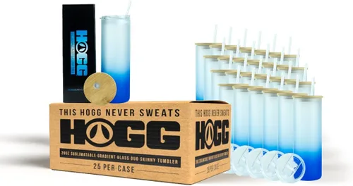 Vista 7 de Hogg Caja de vaso delgada sublimable de vidrio transparente de 20 onzas (paquete de 25) para bricolaje, personalizable, añade logotipo, vinilo