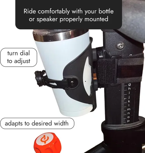 Vista 5 de ABC por BiKASE - Cualquier Jaula de Botella, Soporte para Botella de Agua de Bicicleta - Se Ajusta a Cualquier Botella, Contenedor, Altavoz, Soporte