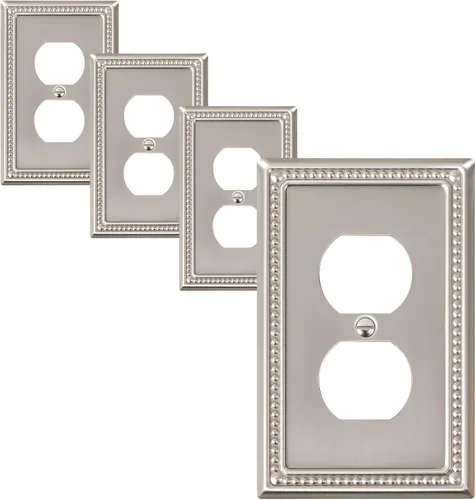 Vista 110 de Paquete de 2 cubiertas de placa de interruptor de luz de doble palanca, cubiertas decorativas de placa de doble interruptor Pearls, placa de pared