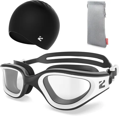 Vista 9 de ZIONOR Gafas de natación para adultos, G1 Air con protección UV antivaho y a prueba de fugas, ajuste cómodo para adultos, hombres y mujeres, incluye