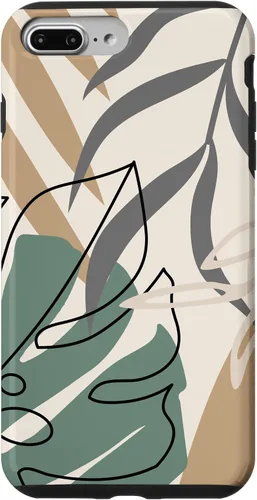 Vista 12 de Funda abstracta minimalista exótica para iPhone 16 Tropical Botanical Beige Brown