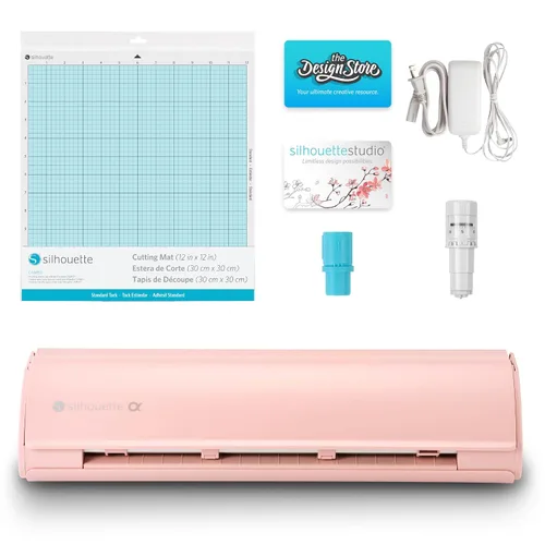 Vista 7 de Silhouette Cameo 4 Pink Bundle con kit de inicio de vinilo, kit de inicio de transferencia de calor, 2 Autoblade 2, kit de herramientas CrafterCuts