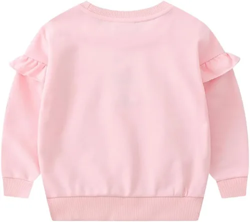 Vista 3 de Sudaderas casuales de manga larga para niñas pequeñas, suéter de cuello redondo, camisas de invierno para niños pequeños, ropa de 2-7T