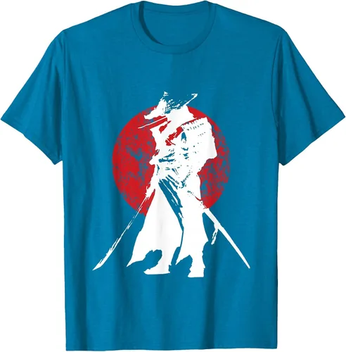 Vista 10 de Vintage Japanese Samurai Retro Bushido Warrior Japan Sword T-Shirt Asphalt Grey