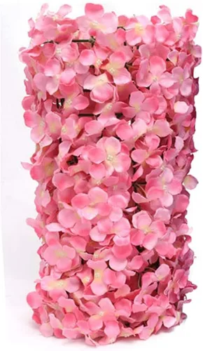 Vista 5 de YIYIBYUS Panel de pared de flores artificiales, 24 x 16 pulgadas, 10 piezas de flores artificiales rosas, tela de seda, decoración de pared