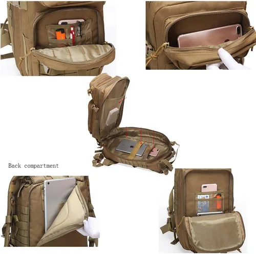 Vista 5 de Mochila táctica 45L 3 días Bug Out Molle Survival Mochila, ACU, Sistema Molle