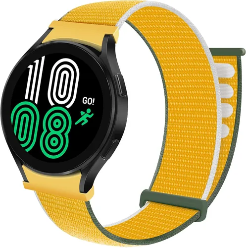 Vista 8 de Nylon Bands Breathable Replacement Watch Strap Sport Loop for Samsung-Galaxy-Watch-4-Classic-46mm/42mm for Galaxy-Watch-4-40mm 44mm wristband Negro