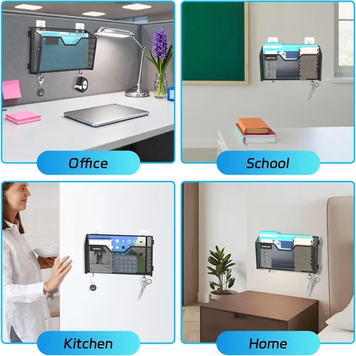 Vista 7 de SUPEASY Paquete de 6 soportes para archivos de pared y organizador