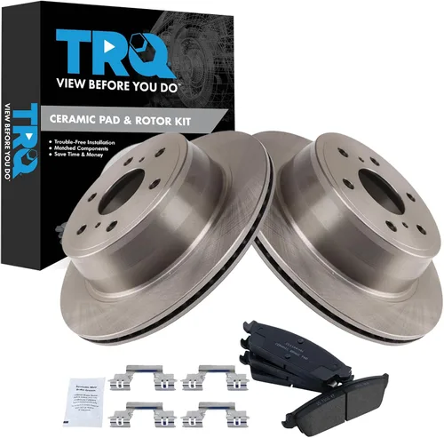 Vista 124 de TRQ Juego de pastillas de freno y rotor de cerámica trasera compatible con Honda Accord V6 1998-02 3.0L con frenos de disco traseros 02-06 Acura RSX