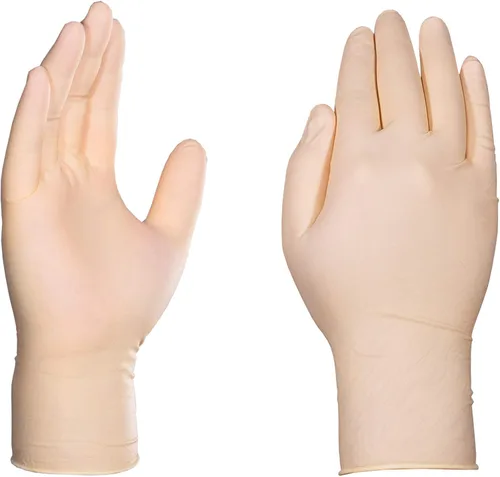 Vista 2 de GLOVEWORKS HD Industrial White Latex Gloves - 8 mil, Powder Free, Textured, Disposable Marfil
