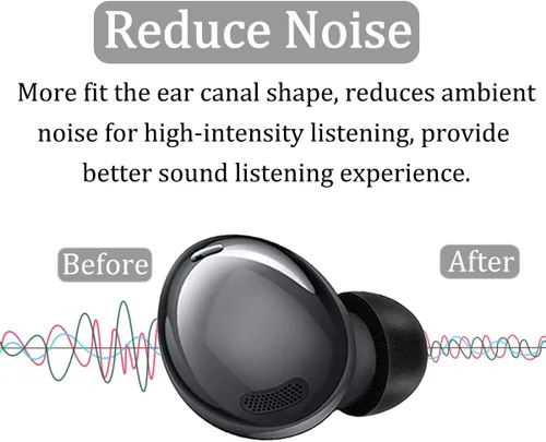 Vista 4 de Samsung Galaxy Buds 2 Pro - Almohadillas para los oídos, espuma viscoelástica, reducción de ruido, auriculares cómodos, color negro