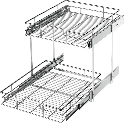 Vista 9 de LOVMOR Organizador de gabinete extraíble de 5.5 pulgadas de ancho x 21.5 pulgadas de profundidad, estantes extraíbles para armario de cocina