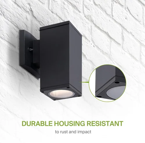 Vista 7 de ASD Lámpara de pared cuadrada para exteriores de 1 luz, enchufe de bombilla E26 de 60 W, 120 V, ETL, cilindro hacia arriba, luces LED
