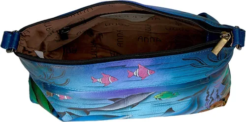 Vista 8 de Anna by Anuschka Women's Genuine Leather Medium Crossbody with External Zipper Pocket
