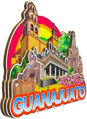 Vista 2 de Guanajuato - Imán de México para nevera de madera 3D, monumentos coleccionables de viaje, decoración hecha a mano, 2081