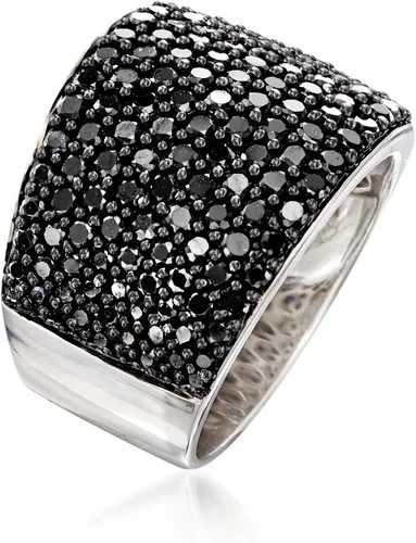 Vista 3 de Ross-Simons 3.70 ct. t.w. Pave Black Spinel Ring in Sterling Silver