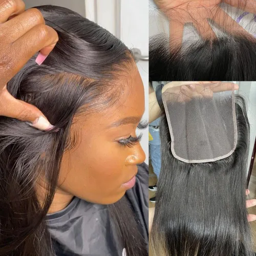 Vista 14 de 13x4 Frontal de encaje ondulado del cuerpo, frontal de encaje suizo transparente HD invisible prearrancado con cabello de nacimiento de grado 12A