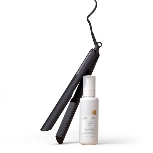 Vista 3 de Kristin Ess Hair Nanoblack - Plancha alisadora de pelo 3 en 1 + spray protector de calor Style Assist – Herramienta profesional de cerámica caliente