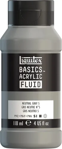 Vista 15 de Liquitex BASICS - Pintura acrílica fluida, botella de 4 onzas, tono permanente carmesí lizarina Super Versatile, Fine Art Pigments; Fluid