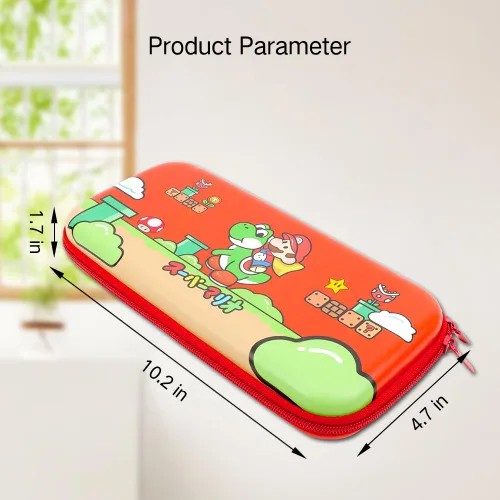 Vista 6 de PERFECTSIGHT Cute Switch Carrying Case for Nintendo Switch OLED Switch Lite Mario Fans, Portable Travel Carry Case with 12 Game Card Slots, Inner