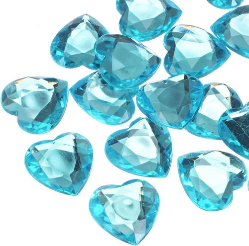 Vista 11 de MECCANIXITY 20 piezas de diamantes de imitación acrílicos de corazón de 0.787 pulgadas (0.787 in) con parte trasera plana, gemas de plástico