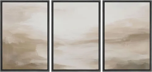 Vista 263 de SIGNWIN Lienzo enmarcado para pared, juego de arte de collage de hojas transparentes en blanco y negro, ilustraciones de naturaleza silvestre, arte